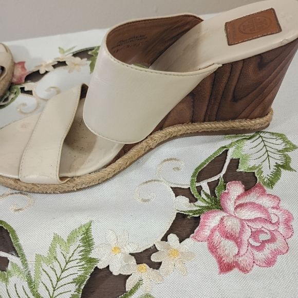 Tory Burch Raya Mule Wedge Slight Wear On Insoles As Shown In Pictures Sz 7.5 - Picture 5 of 14